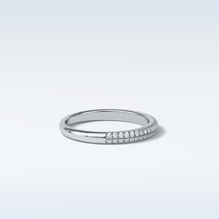 0.32 TCW Half Eternity Wedding Band Featuring Round Moissanite