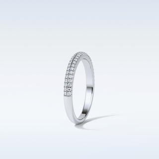 0.32 TCW Half Eternity Wedding Band Featuring Round Moissanite