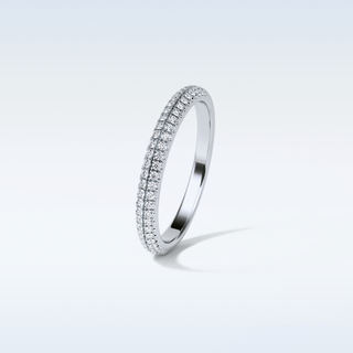 0.32 TCW Half Eternity Wedding Band Featuring Round Moissanite