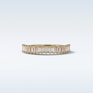 0.5 TCW Half Eternity Wedding Band Featuring Baguette Moissanite