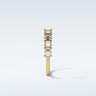 0.5 TCW Half Eternity Wedding Band Featuring Baguette Moissanite