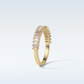 0.5 TCW Half Eternity Wedding Band Featuring Baguette Moissanite