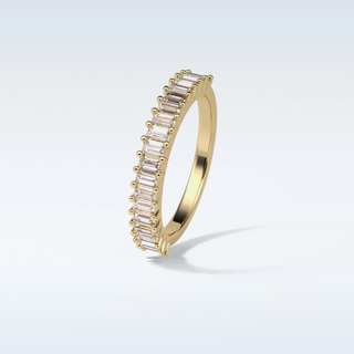 0.5 TCW Half Eternity Wedding Band Featuring Baguette Moissanite