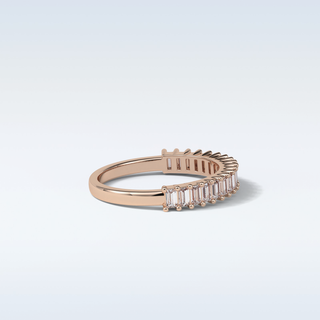 0.5 TCW Half Eternity Wedding Band Featuring Baguette Moissanite