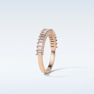 0.5 TCW Half Eternity Wedding Band Featuring Baguette Moissanite