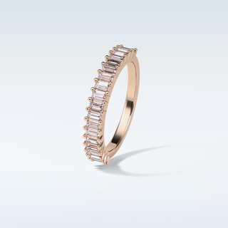 0.5 TCW Half Eternity Wedding Band Featuring Baguette Moissanite