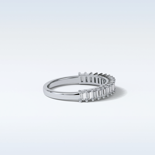 0.5 TCW Half Eternity Wedding Band Featuring Baguette Moissanite