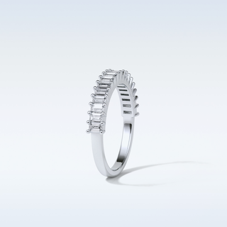 0.5 TCW Half Eternity Wedding Band Featuring Baguette Moissanite