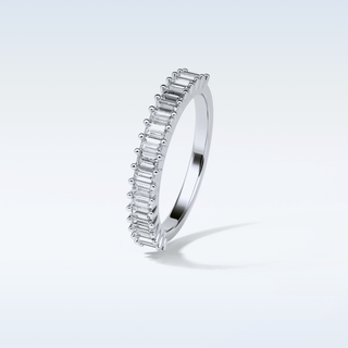 0.5 TCW Half Eternity Wedding Band Featuring Baguette Moissanite