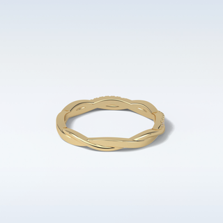 0.16 TCW Twisted Wedding Band Featuring Round Moissanite