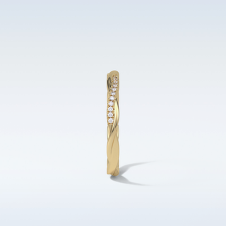 0.16 TCW Twisted Wedding Band Featuring Round Moissanite