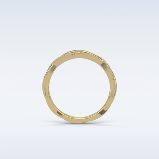 0.16 TCW Twisted Wedding Band Featuring Round Moissanite