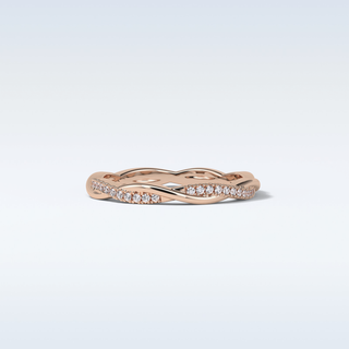 0.16 TCW Twisted Wedding Band Featuring Round Moissanite