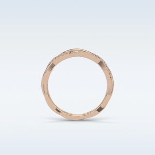 0.16 TCW Twisted Wedding Band Featuring Round Moissanite