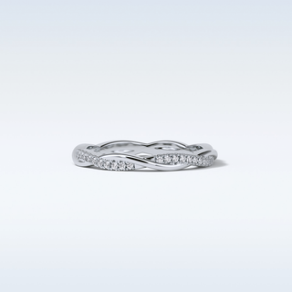 0.16 TCW Twisted Wedding Band Featuring Round Moissanite