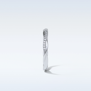 0.16 TCW Twisted Wedding Band Featuring Round Moissanite