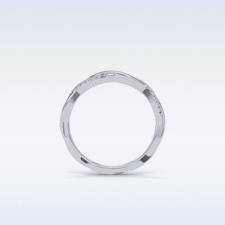 0.16 TCW Twisted Wedding Band Featuring Round Moissanite