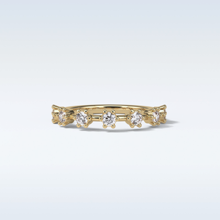 0.49 TCW Dainty Wedding Band Featuring Round Moissanite