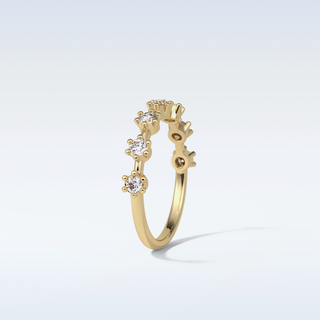 0.49 TCW Dainty Wedding Band Featuring Round Moissanite