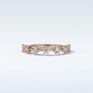 0.49 TCW Dainty Wedding Band Featuring Round Moissanite