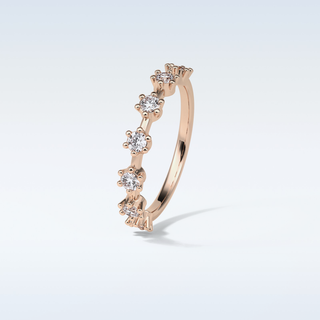 0.49 TCW Dainty Wedding Band Featuring Round Moissanite