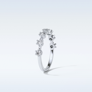 0.49 TCW Dainty Wedding Band Featuring Round Moissanite