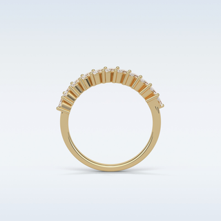 0.78 TCW Half Eternity Wedding Band Featuring Marquise Moissanite