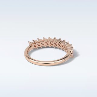 0.78 TCW Half Eternity Wedding Band Featuring Marquise Moissanite