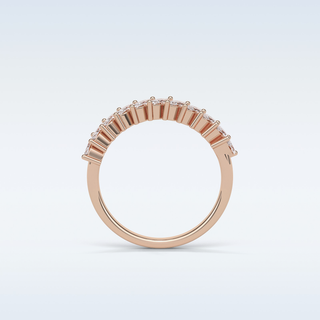 0.78 TCW Half Eternity Wedding Band Featuring Marquise Moissanite