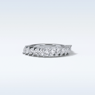 0.78 TCW Half Eternity Wedding Band Featuring Marquise Moissanite