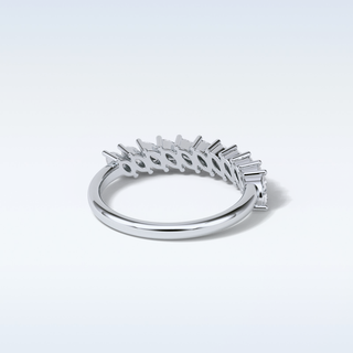 0.78 TCW Half Eternity Wedding Band Featuring Marquise Moissanite