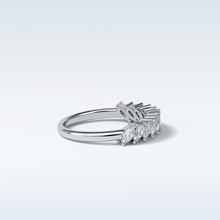 0.78 TCW Half Eternity Wedding Band Featuring Marquise Moissanite