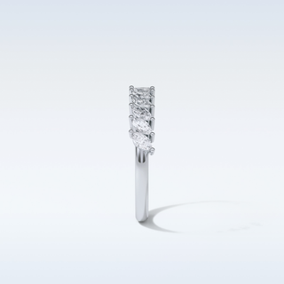 0.78 TCW Half Eternity Wedding Band Featuring Marquise Moissanite