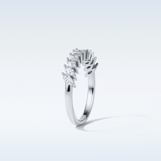 0.78 TCW Half Eternity Wedding Band Featuring Marquise Moissanite