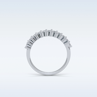 0.78 TCW Half Eternity Wedding Band Featuring Marquise Moissanite