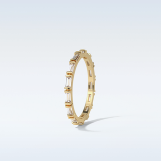 0.66 TCW Full Eternity Wedding Band Featuring Baguette Moissanite