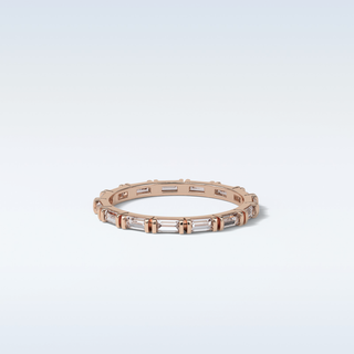 0.66 TCW Full Eternity Wedding Band Featuring Baguette Moissanite