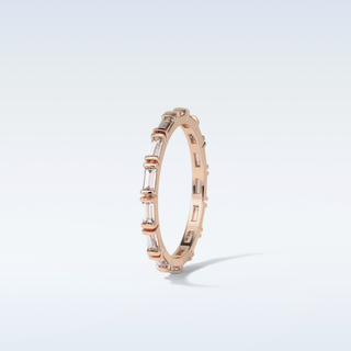 0.66 TCW Full Eternity Wedding Band Featuring Baguette Moissanite