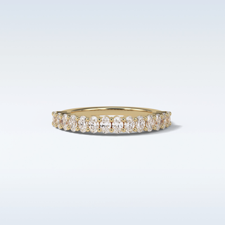 3.5 TCW Half Eternity Wedding Band Featuring Oval Moissanite