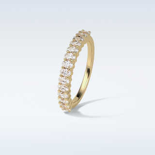 3.5 TCW Half Eternity Wedding Band Featuring Oval Moissanite