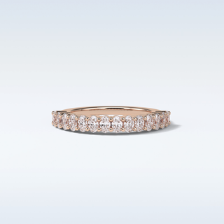 3.5 TCW Half Eternity Wedding Band Featuring Oval Moissanite