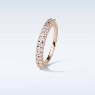 3.5 TCW Half Eternity Wedding Band Featuring Oval Moissanite