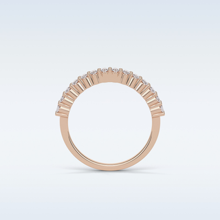 3.5 TCW Half Eternity Wedding Band Featuring Oval Moissanite