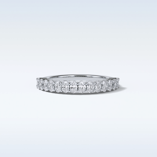 3.5 TCW Half Eternity Wedding Band Featuring Oval Moissanite