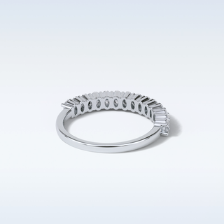 3.5 TCW Half Eternity Wedding Band Featuring Oval Moissanite