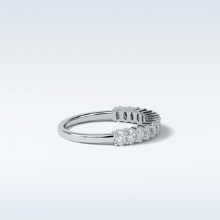 3.5 TCW Half Eternity Wedding Band Featuring Oval Moissanite