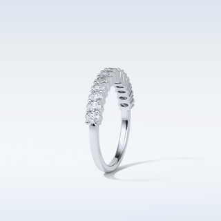 3.5 TCW Half Eternity Wedding Band Featuring Oval Moissanite