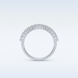 3.5 TCW Half Eternity Wedding Band Featuring Oval Moissanite