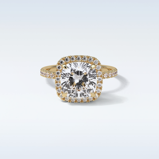 3.0 CT Halo Engagement Ring Featuring Cushion Moissanite