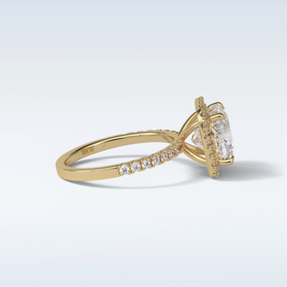 3.0 CT Halo Engagement Ring Featuring Cushion Moissanite